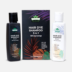 HAIR DYE SHAMPOO 5 IN 1 - 100% GREY COVERAGE BROWN COLOR - Organicbloom.pk