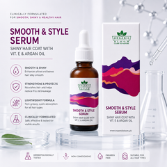 SMOOTH & STYLE SERUM SHINY HAIR COAT WITH VIT. E & ARGAN OIL