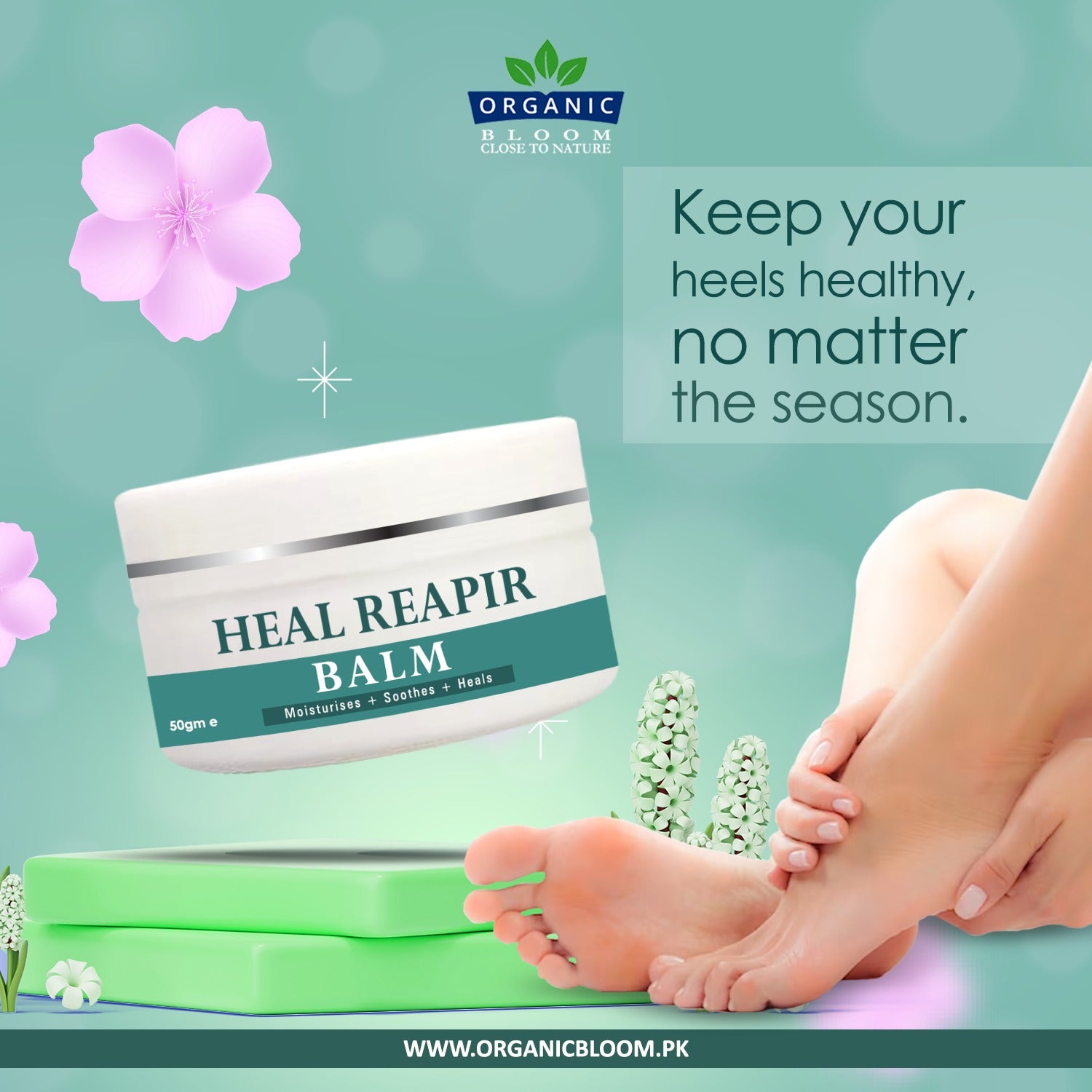 Organic Bloom Heel Repair Balm 50gm