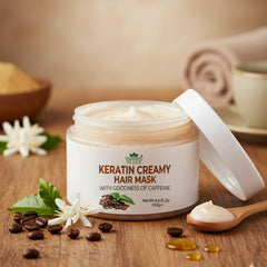 KERATIN CREAMY HAIR MASK - With Goodness Of Caffeine