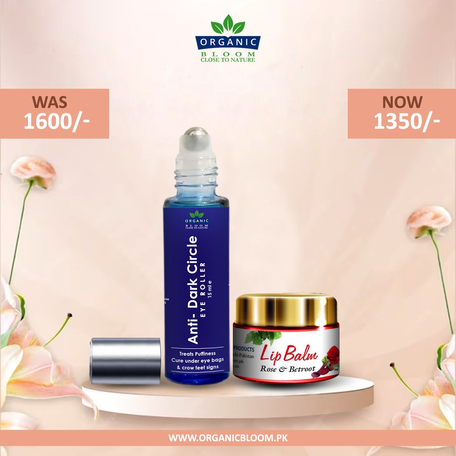 Organic Bloom Eye Roller & Lip Balm Deal