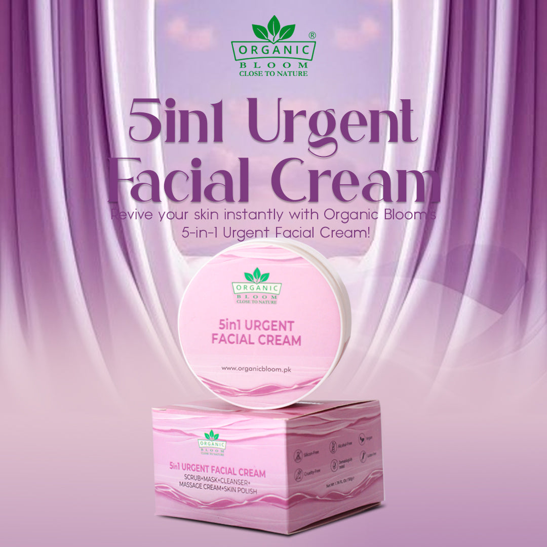 5in1 URGENT FACIAL CREAM - SCRUB + MASK + CLEANSER + MASSAGE CREAM + SKIN POLISH