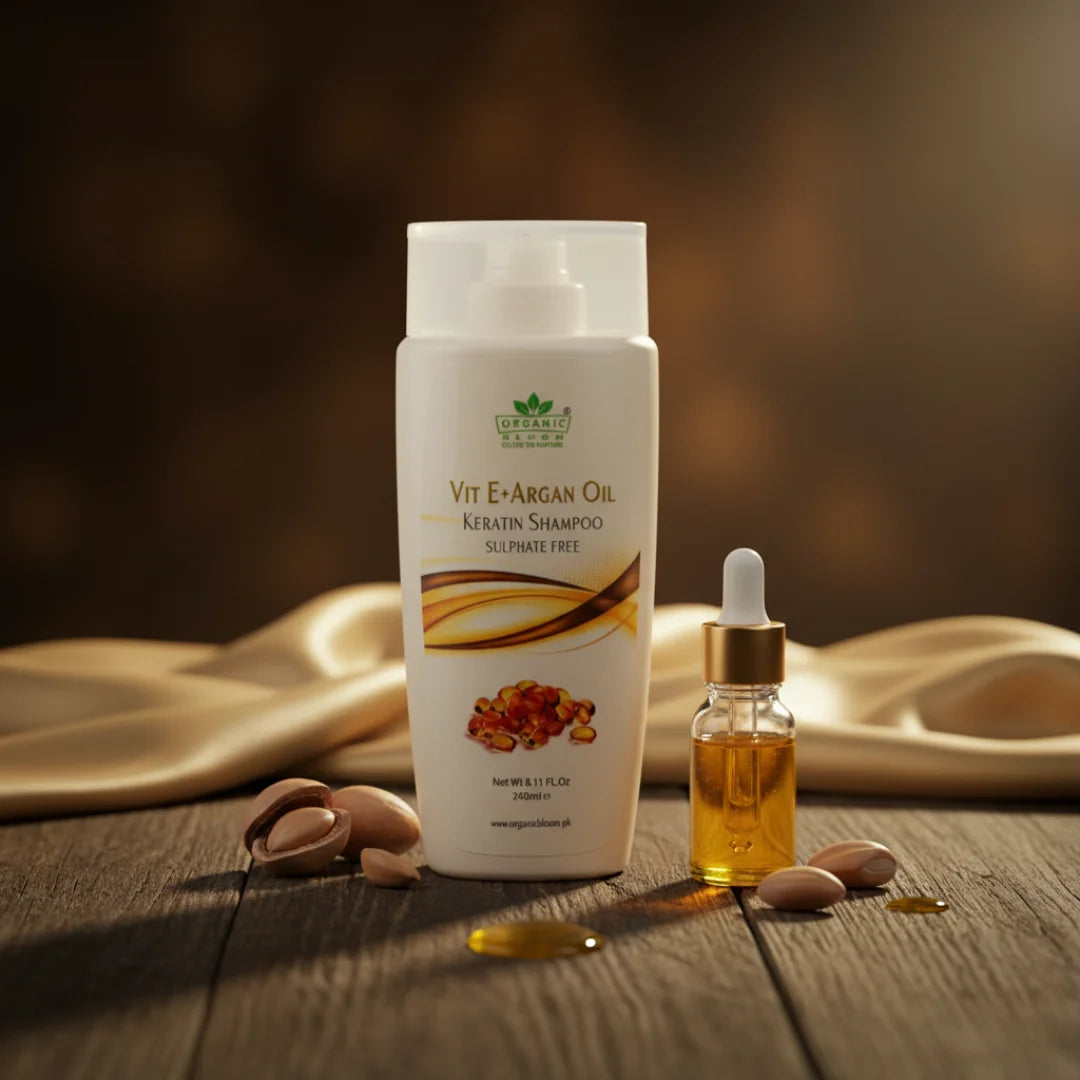 VITAMIN E + ARGON OIL KERATIN SHAMPOO (SULPHATE FREE)