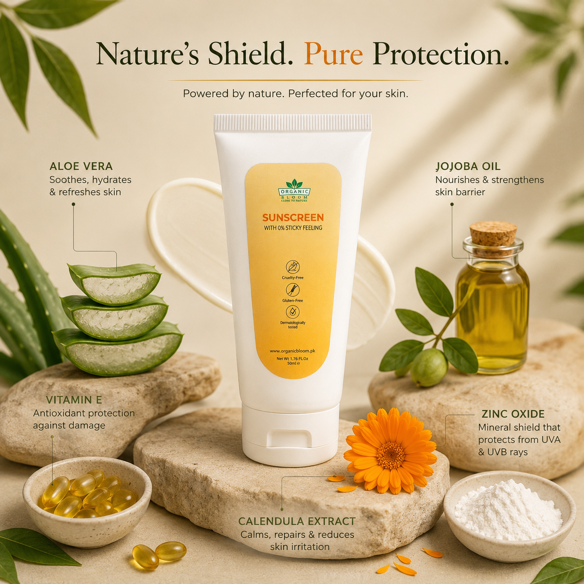 SUNSCREEN WITH 0% STICKY FEELING